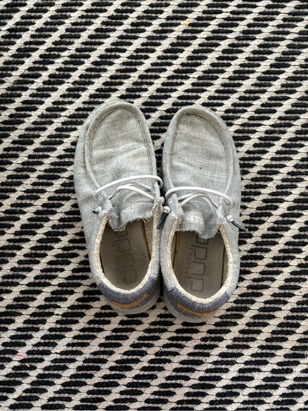 Hey Dude Kids Slip-On Sneakers in Light Gray with White Laces
